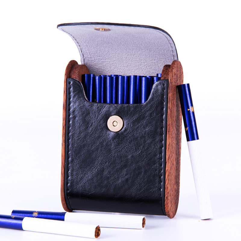 Solid Wood Vintage Leather Cig - đánh giá và giá Smoker Box Wood Chip