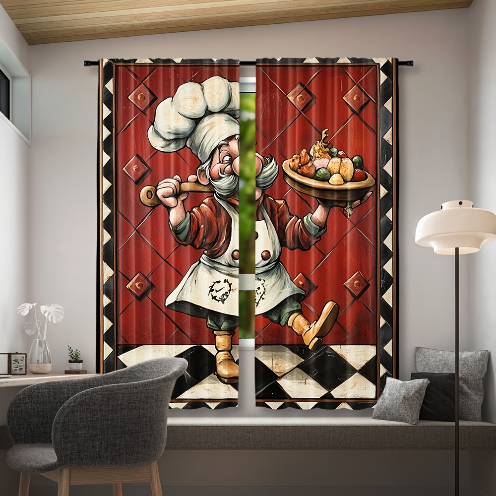 Novelty Chef Cartoon Curtains  - đánh giá và giá Home Cooking Youtube