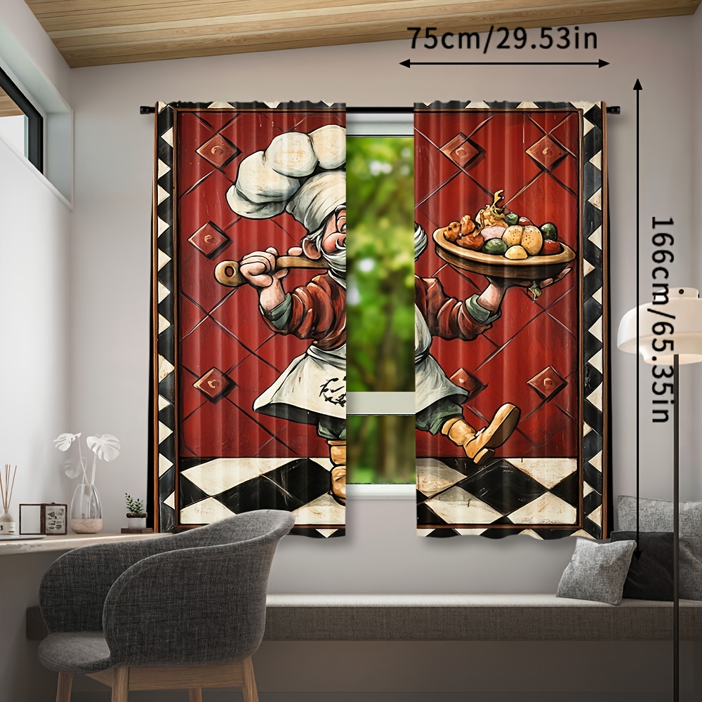 Novelty Chef Cartoon Curtains  - đánh giá và giá Home Cooking Youtube