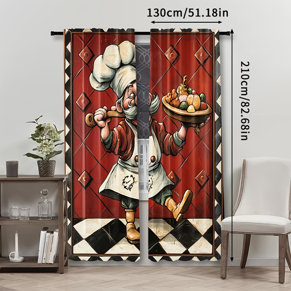 Novelty Chef Cartoon Curtains  - đánh giá và giá Home Cooking Youtube