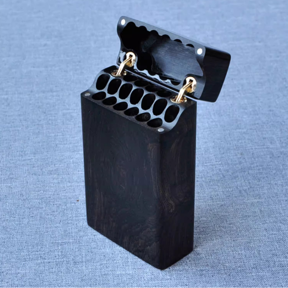 Ebony Flip Cigarette Case Port - đánh giá và giá Smoker Box Wood Chip